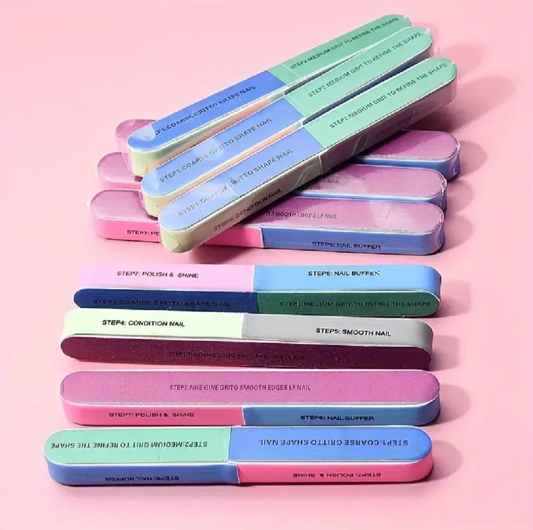 Professional 7 way nail filer & buffet block for manicure & pedicure/ unisex