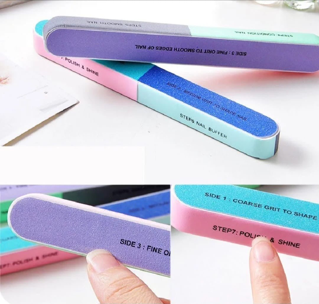 Professional 7 way nail filer & buffet block for manicure & pedicure/ unisex