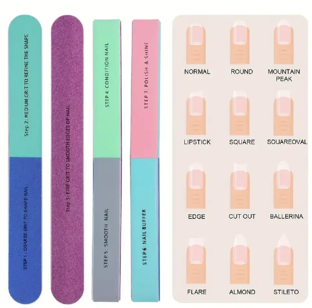Professional 7 way nail filer & buffet block for manicure & pedicure/ unisex