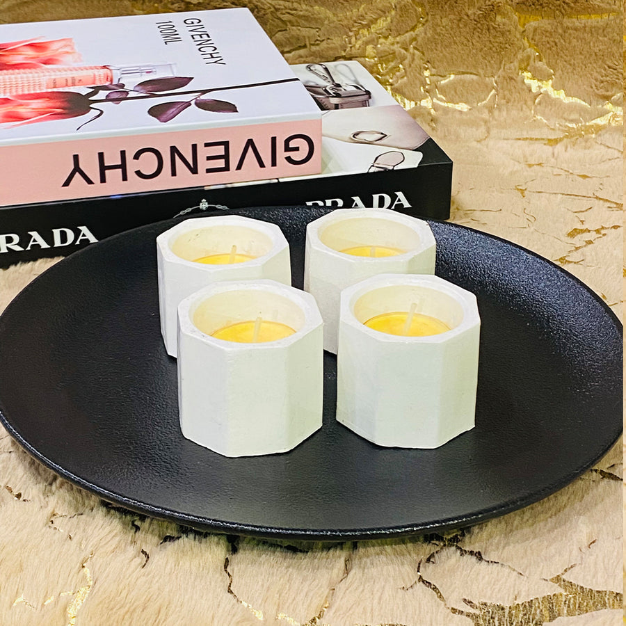 Mini candle holder with candle 4pcs set