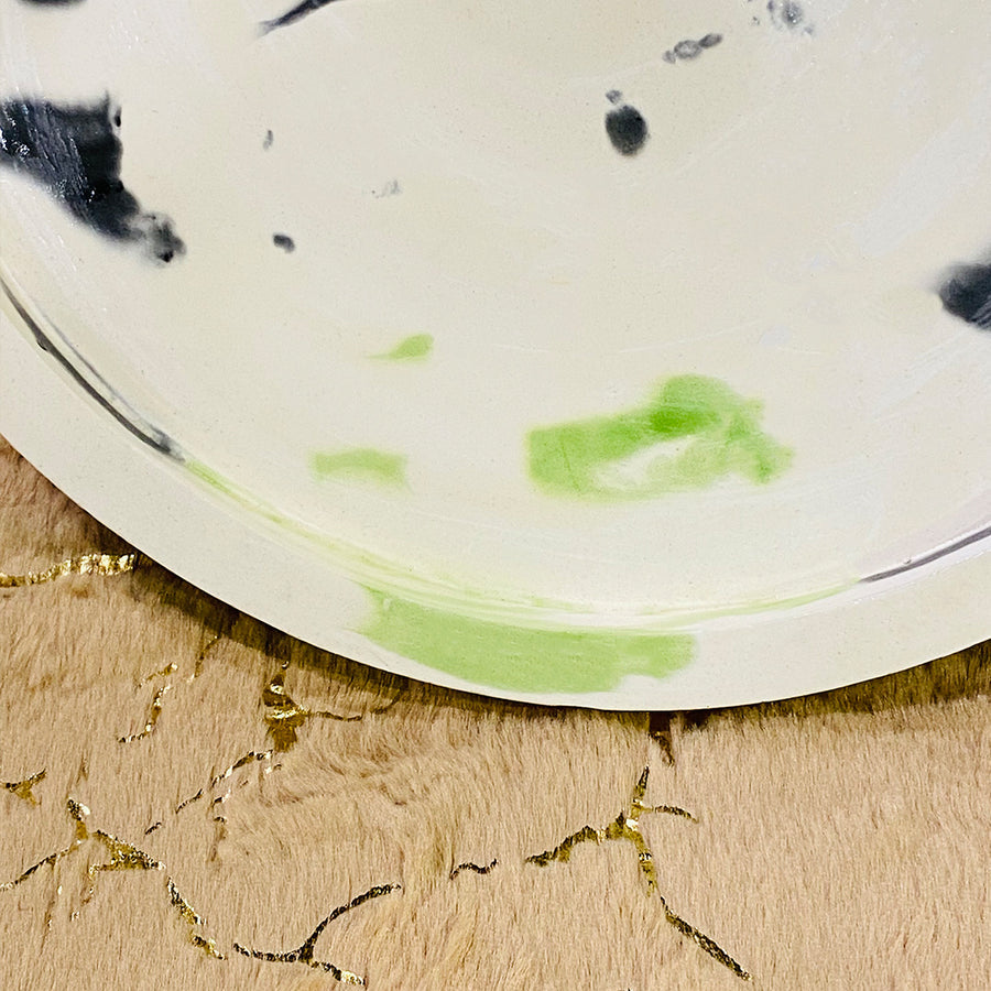 Marble texture 1ft round vanity/dressing decor tray