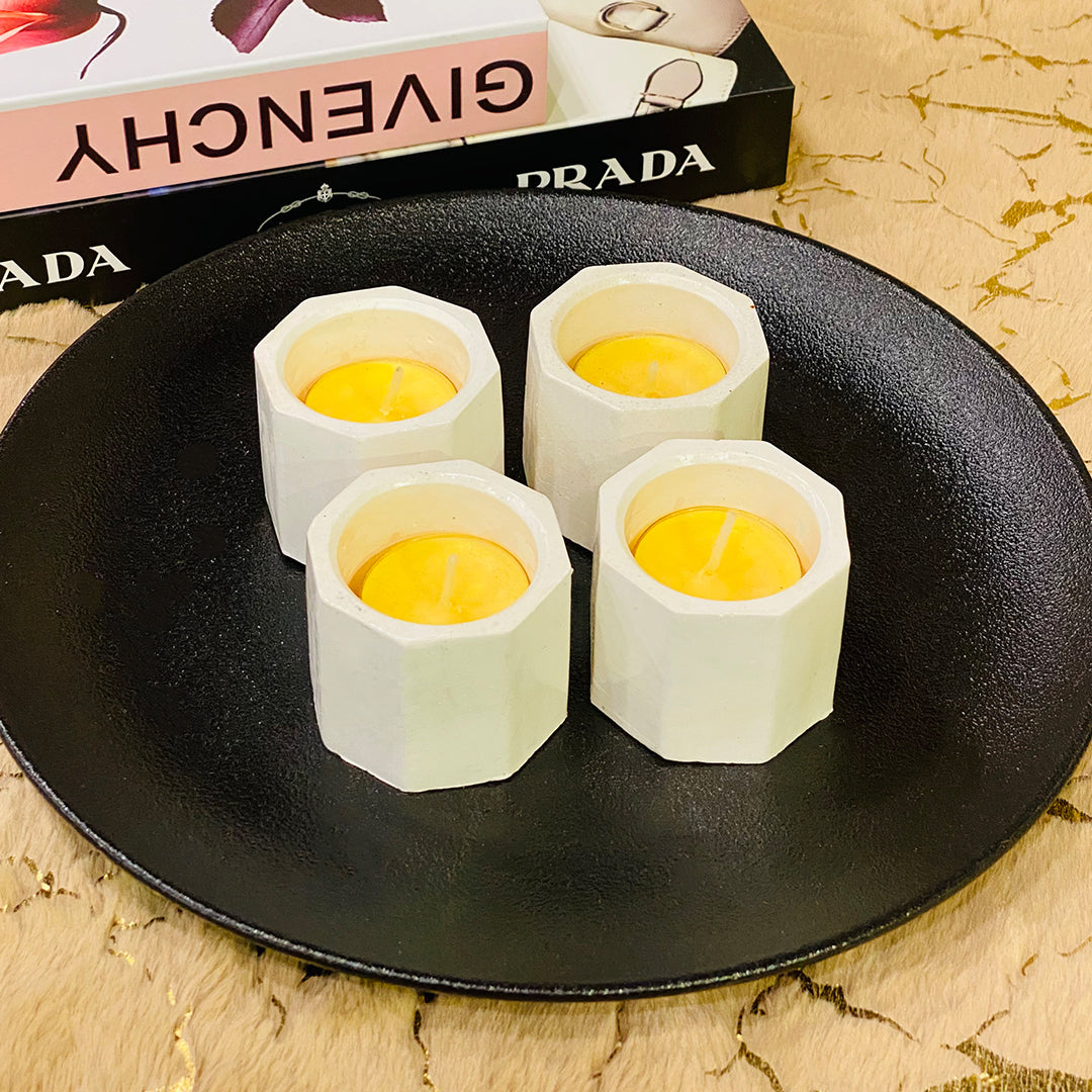 Mini candle holder with candle 4pcs set