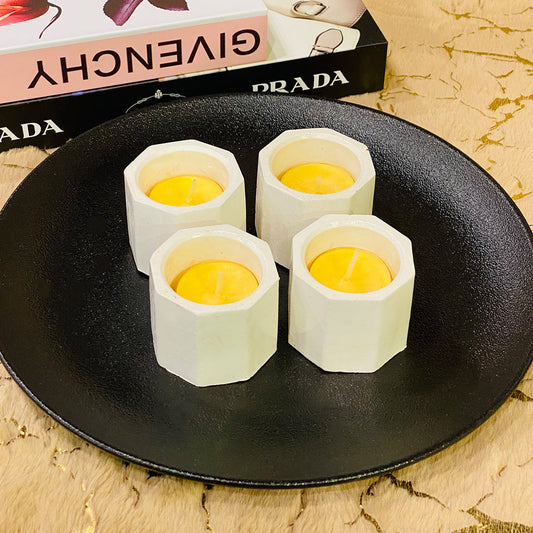 Mini candle holder with candle 4pcs set