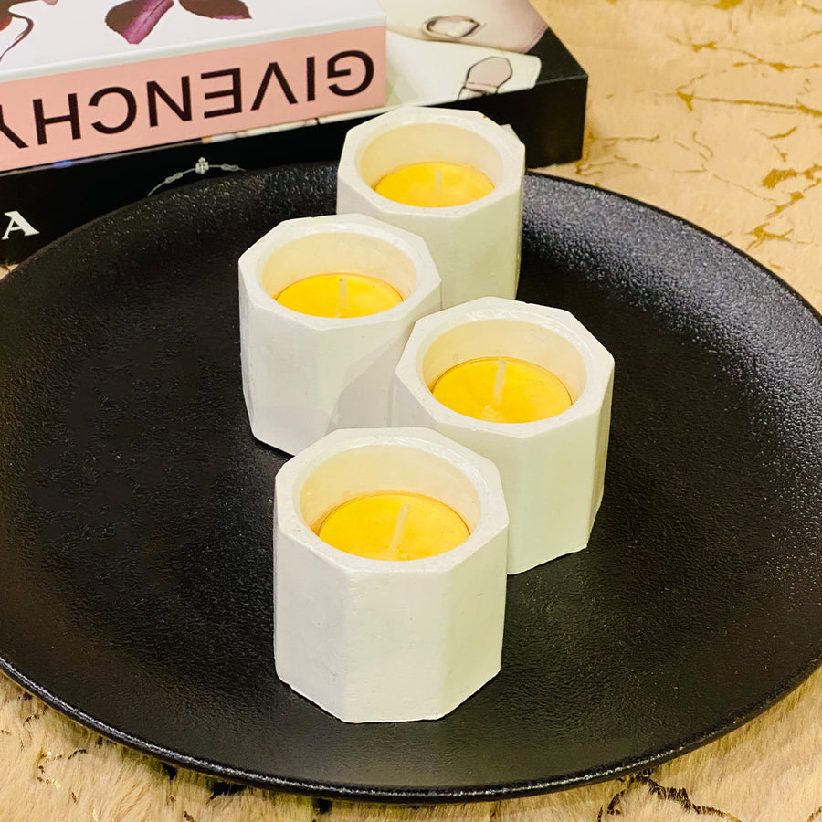Mini candle holder with candle 4pcs set