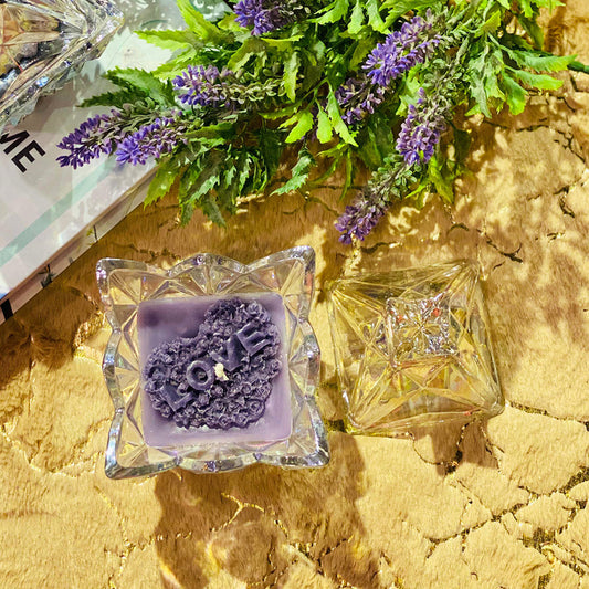 Diamond Heart Lavender Candle